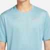 Nike Printed Logo Striped Crew Neck Straight Cut Quick-Dry Short Sleeve T-Shirt Men Tops Blue AJ7566-494