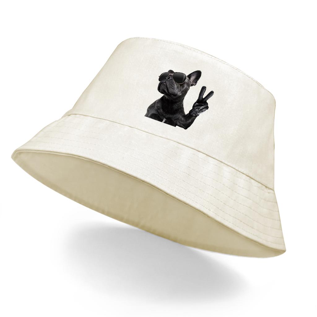 Cool Dog Wear Glasses Print UV Protection Bucket Hat Solid Bucket Hats Man Warm Fisherman Ideal Choice For Hiking Summer Hat