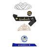 Graduate Crowns and Sash Badge Set Congratulations Grad Party Decorations 2026 Women's Grad Tiaras and Sash Brooch