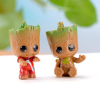 4 pezzi/set Guardiani della Galassia Piccolo Groot Adorabile Uomo Albero Infante Modello Figura Giocattoli 4,5 cm Ornamenti Regalo