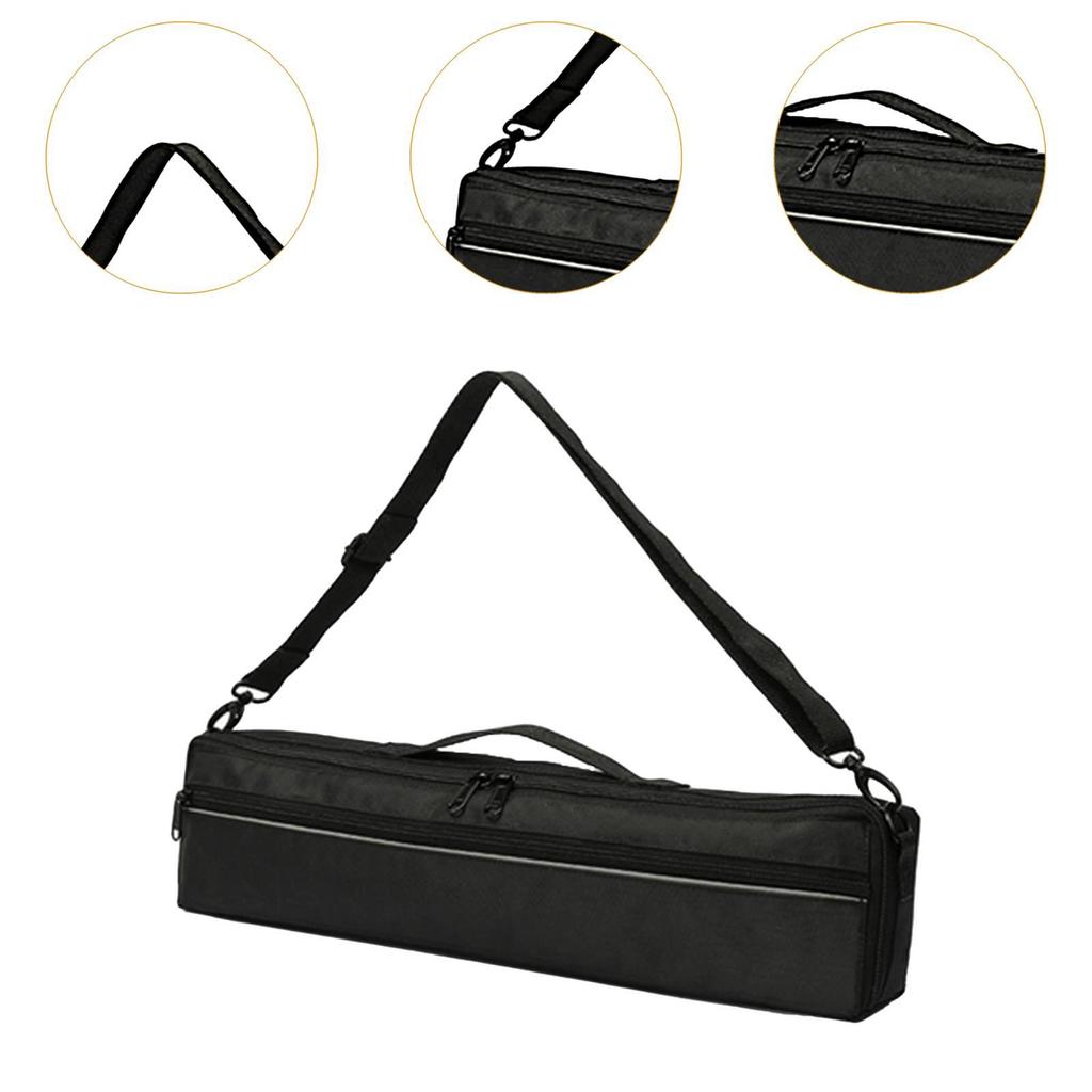 Durable Canvas 17 Holes Flute Bag Accessories Large Capacity Plush Interior Carrying Case for Everyday Use