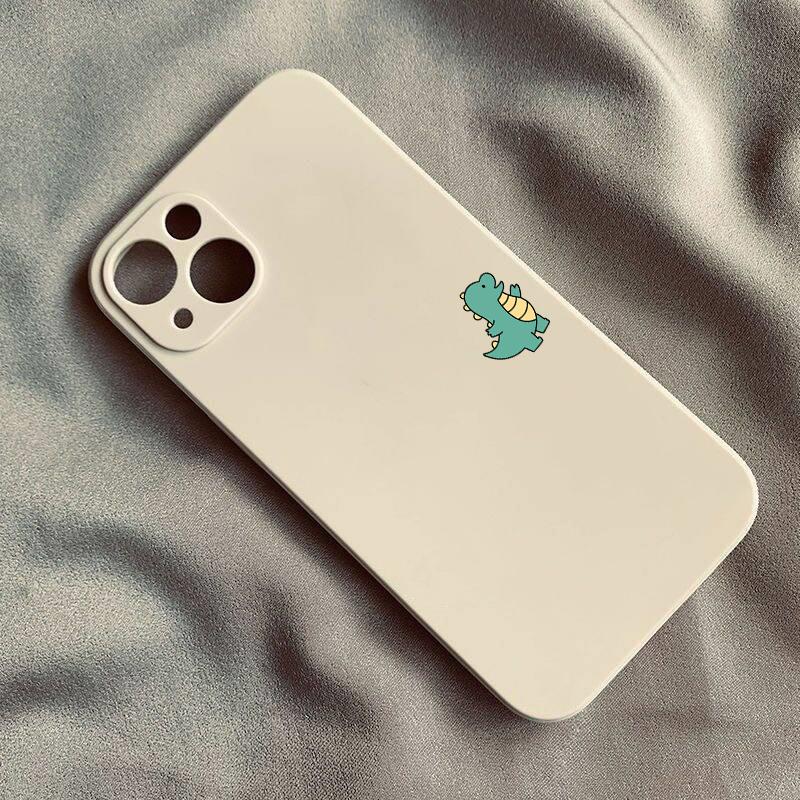 Süßes Cartoon-Dinosaurier-Paar Handyhülle für iPhone 16 15 14 11 12 13 Pro Max Mini 16E 17 Pro Minimalistische Silikonhülle für Liebende