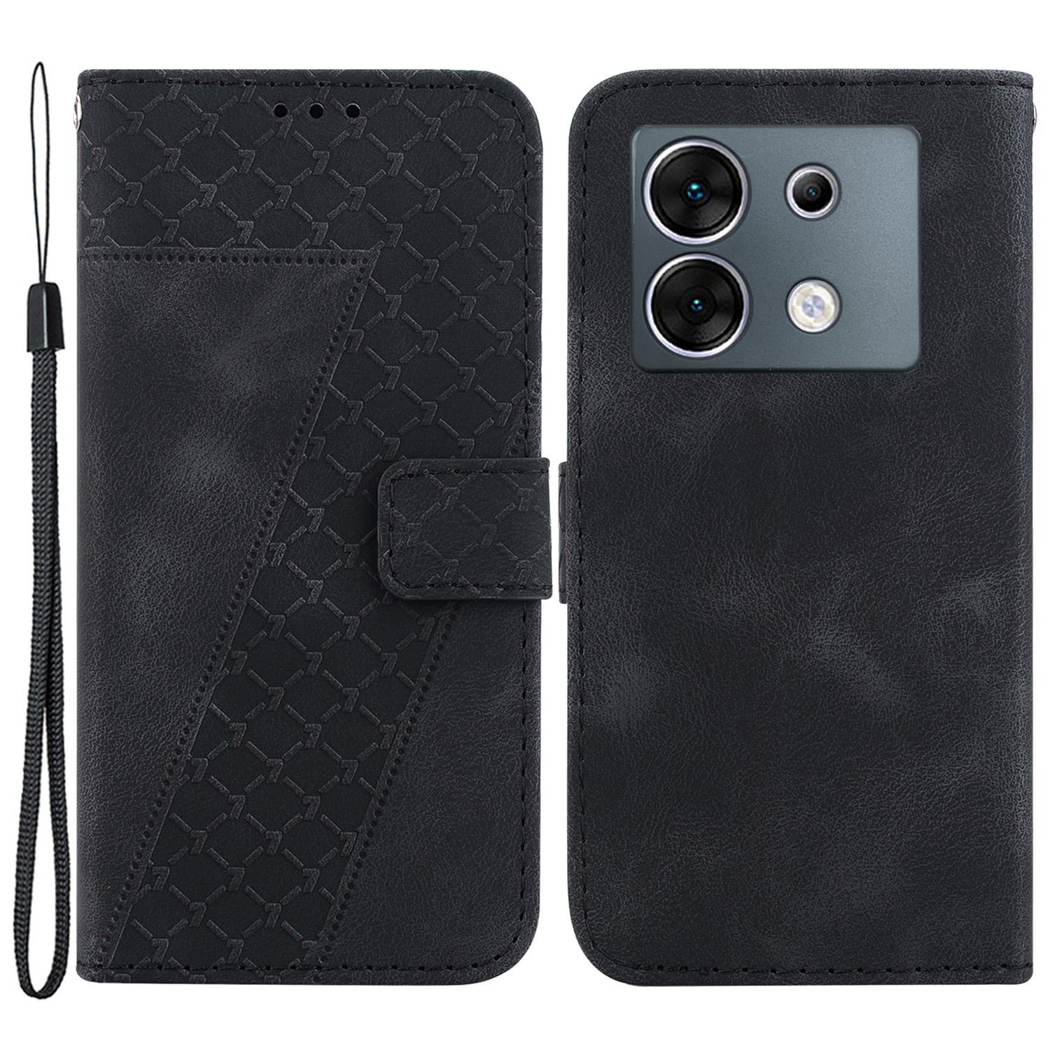 For Infinix Zero 30 5G Case PU Leather 7-Shape Imprinted Cell Phone Stand Cover A