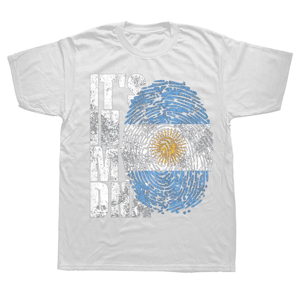 Funny It's In My DNA Argentinian Cool Gift Argentina Flag T Shirts Summer Boyfriend Cotton Streetwear Birthday Gifts T-shirt Men