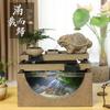 Flowing Water Fish Tank Desktop Decoration: Office Pond Ornament for Wealth and Tranquility