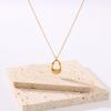 Stainless Steel Geometric Hollow Waterdrop Necklace For Women Link Beads Chain Choker