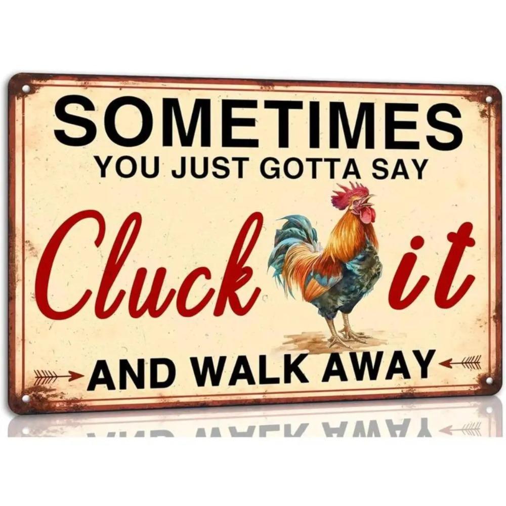 Vintage Chicken Coop Metal Sign Funny Chicken Wall Art for Farmhouse Kitchen Decor