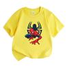 Kids Boys Girls Crew Neck Short Sleeve T-Shirt, 100% Cotton Casual Tees, Cool Super Hero Spider Print Soft Breathable Summer Tops for Daily Play Outdo
