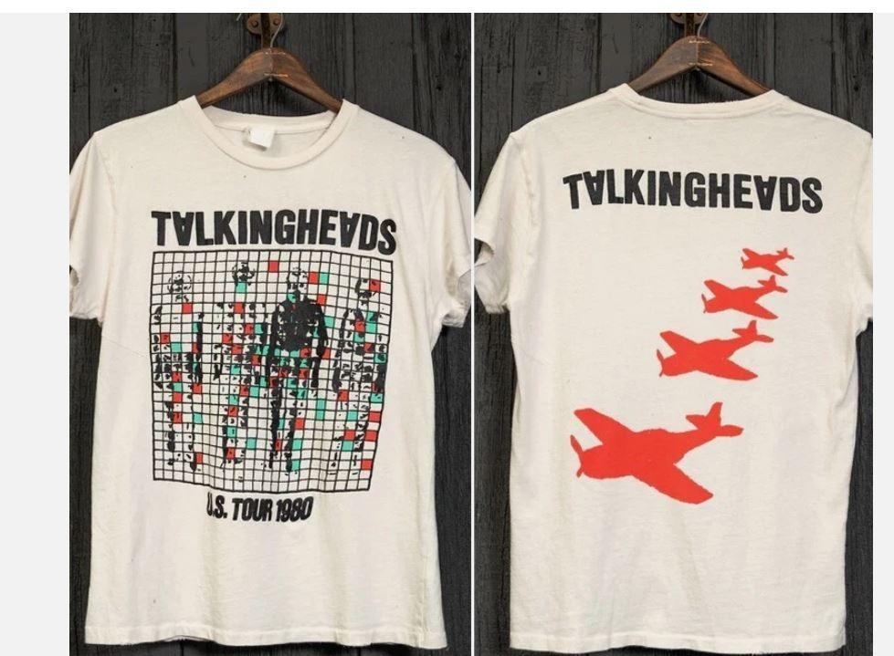 Rare 1980 Talking Heads Band US Tour 2 side white Unisex T shirt reprint L
