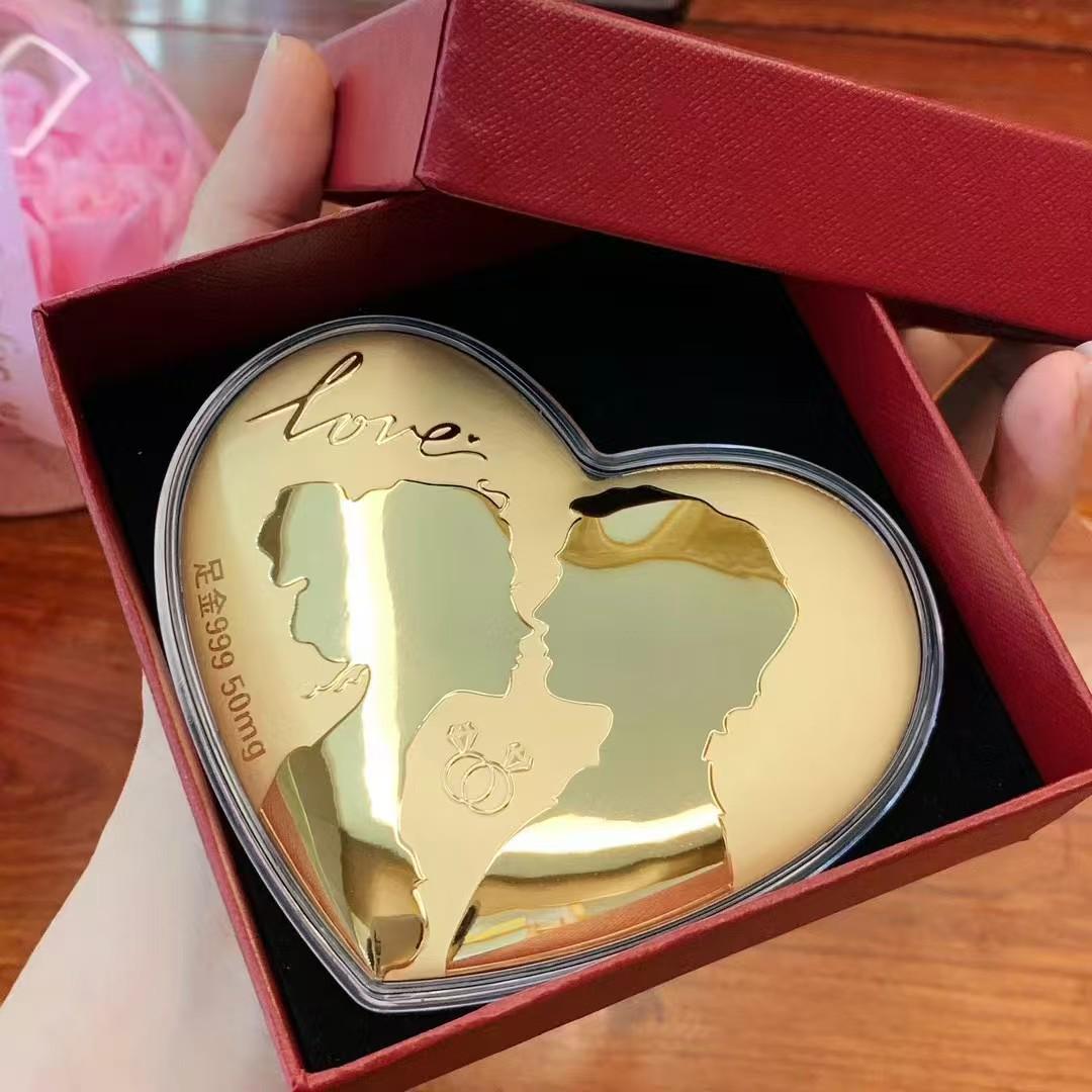 Valentine s 520 Pure Gold 999 Heart Gift Box: A Romantic Confession for Him & Her