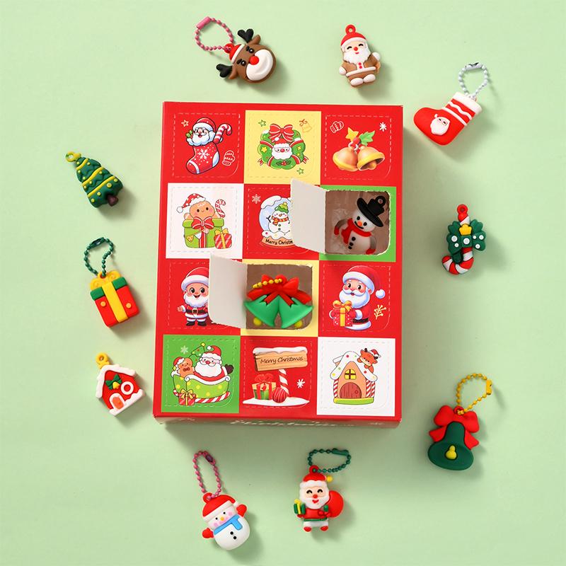 Neuer Weihnachten 12-teiliger Blindbox-Puppen-Schlüsselanhänger/Geschenk für Kinder, Schüler und als Belohnung/Geschenk für Veranstaltungen.