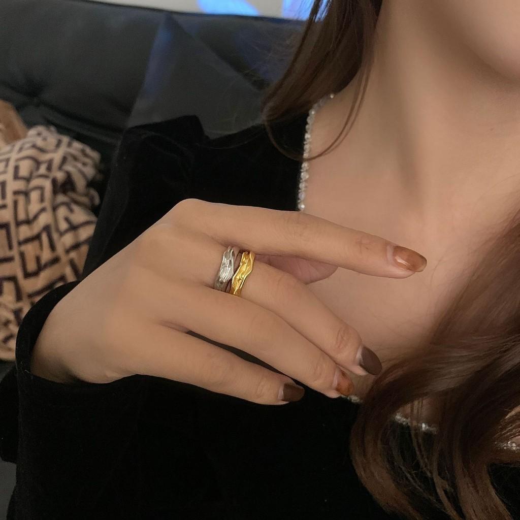 Adjustable Inspired Retro Geometric Wave Ring In 925 Silver For Elegant Womens Wear