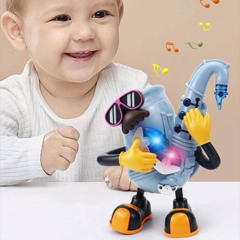 Elektrischer tanzender Herr. Rocklichter Musik Saxophon Puppe Kinder Pädagogisch Elektrische Musikspielzeuge für Kinder Weihnachtsgeschenke Spielzeug