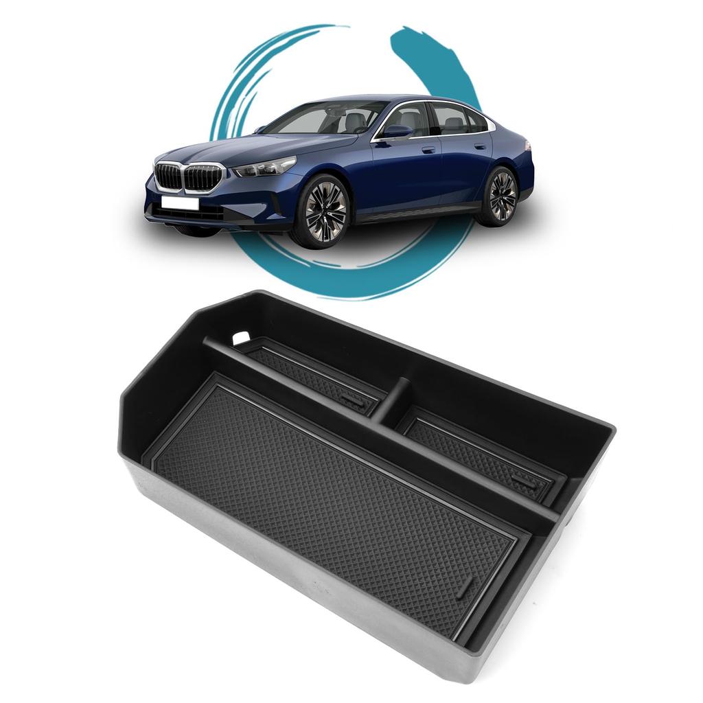 Ruiya Console Tray for the New BMW 5 BMW and I5 This Center Console Tray Is Made of ABS Material and Features a Rubber Also Suitable for the New