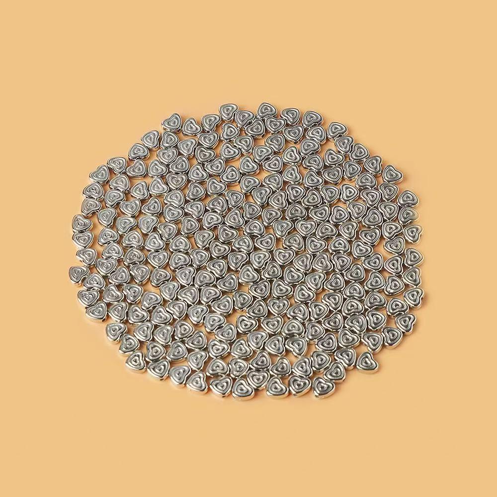 CCB Double Layer Faceted Peach Heart Spacer Beads for Jewelry Making 200 pieces per pack