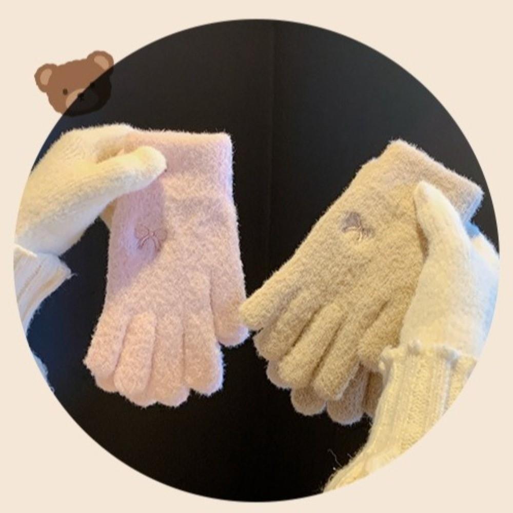 Lovely Multicolor Winter Gloves Thickened Soft Knitted Gloves New Cold-proof Gloves  Women Girls