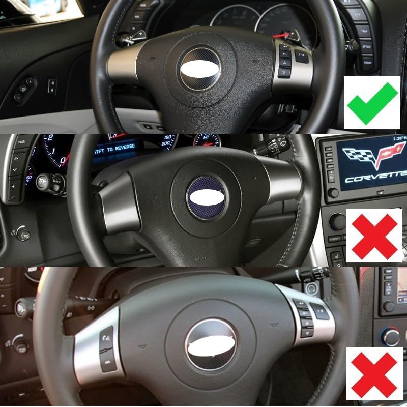 Carbon Fiber Style Interior Steering Wheel Trims Cover Accessoriess for 2006-2013 Chevy Corvette C6 (Both Sides Trim(for 06-11))