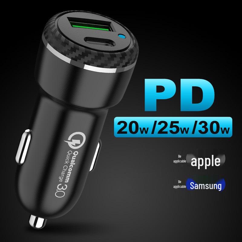 Universal Fast Car Charger: Type-C QC3.0 & PD 20W for Samsung, Apple, and Android Devices