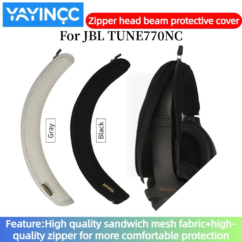 YAYINCC Quality Headphone Head Beam Cover for JBL TUNE770NC Headphone Zipper knitted fabric headband protective cover
