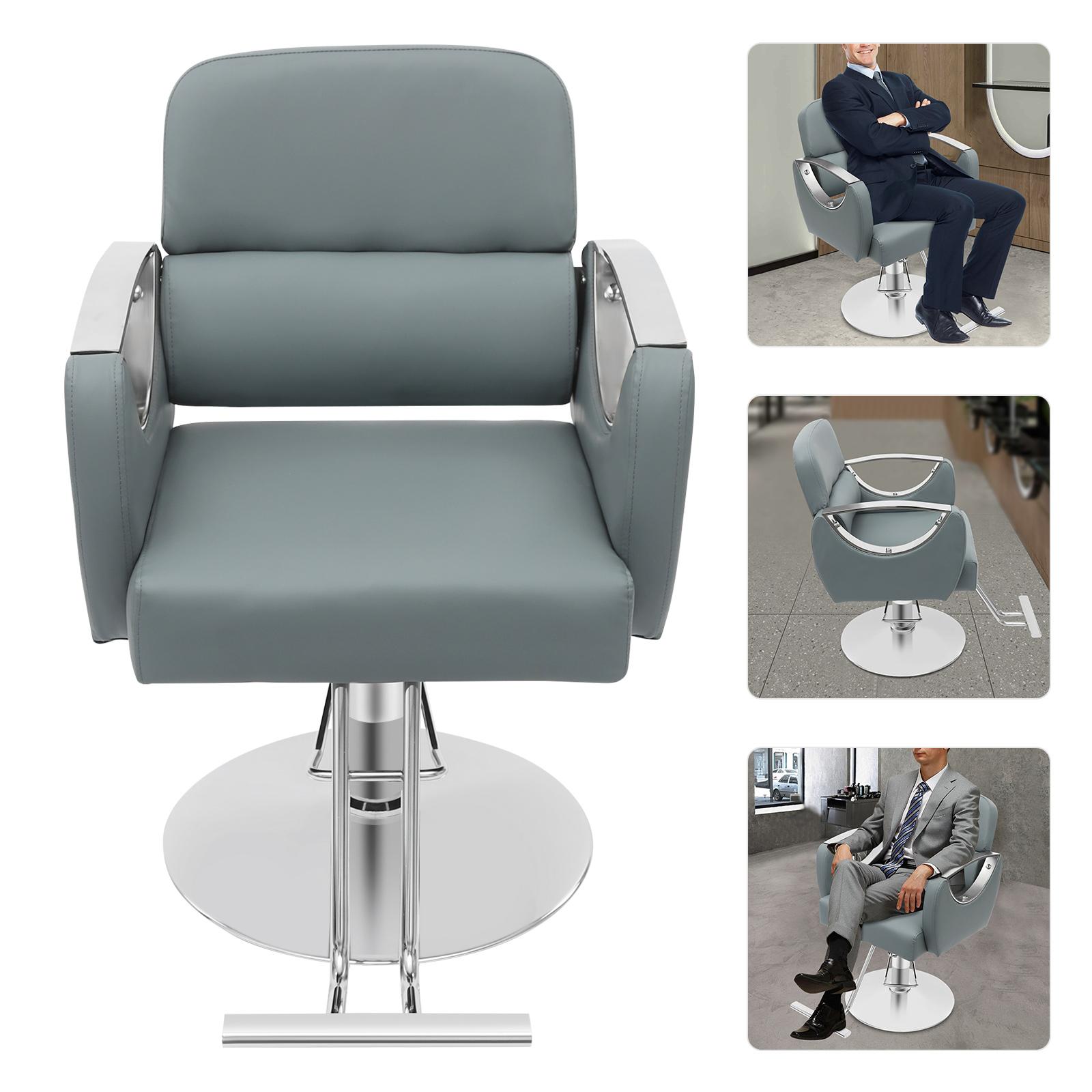 Вращающееся парикмахерское кресло из нержавеющей стали, регулируемое кресло для парикмахерской серого/черного/дымчато-голубого/бежевого цвета для парикмахера