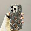 Plating Silver Rhombus Plaid Pattern Phone Case For For Iphone 16 Pro Max 1 13 12 11 14 Plus Soft Glossy TPU Back Cover