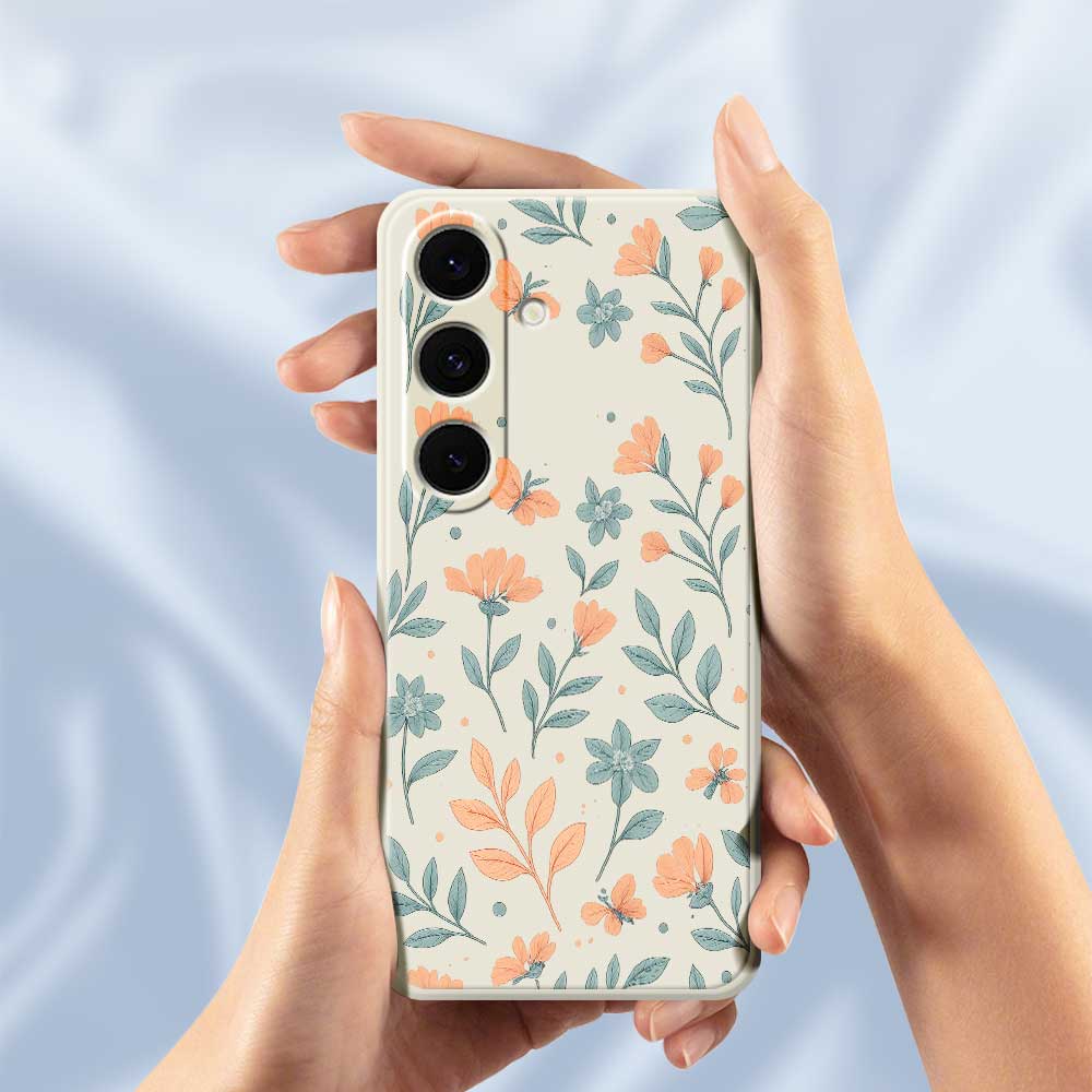 For Samsung Galaxy S25+ Case Yellow Flowers Pattern Printing Straight Edge TPU Phone Back Cover