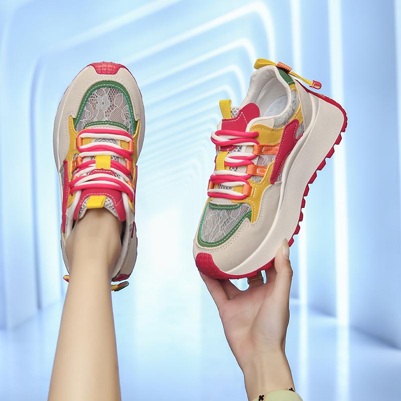 Frühling 2026 Neue Klassische Vielseitige Bequeme Dicke Sohle Trendige Mode Atmungsaktive Sport- und Freizeitschuhe für Damen