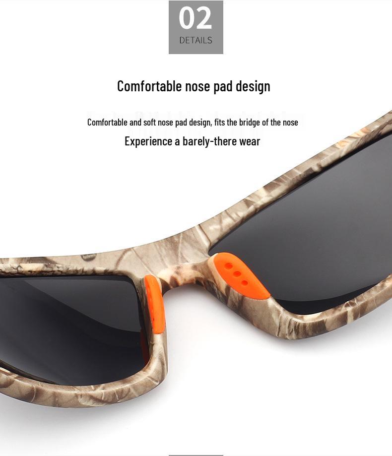 Men's Polarized Sports Sunglasses - Outdoor Driving Anti-UV, Square Camouflage Frame