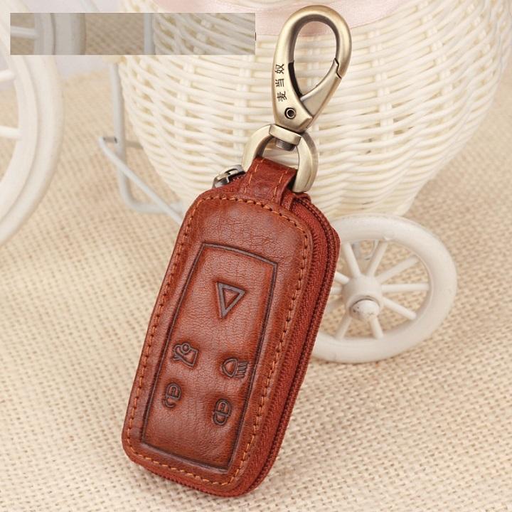 

Interior Mouldings Genuine Leather Car Remote Key Fob Shell Cover Case For Jaguar XK XF XJ8 XK8 XRR Skin Holder Protector 2007-2 коричневий