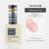 Rainie Nail Gel Builder: Strengthening Base & Tempered Top Coat with Matte Glass Sealer & Nail Tip Adhesive.