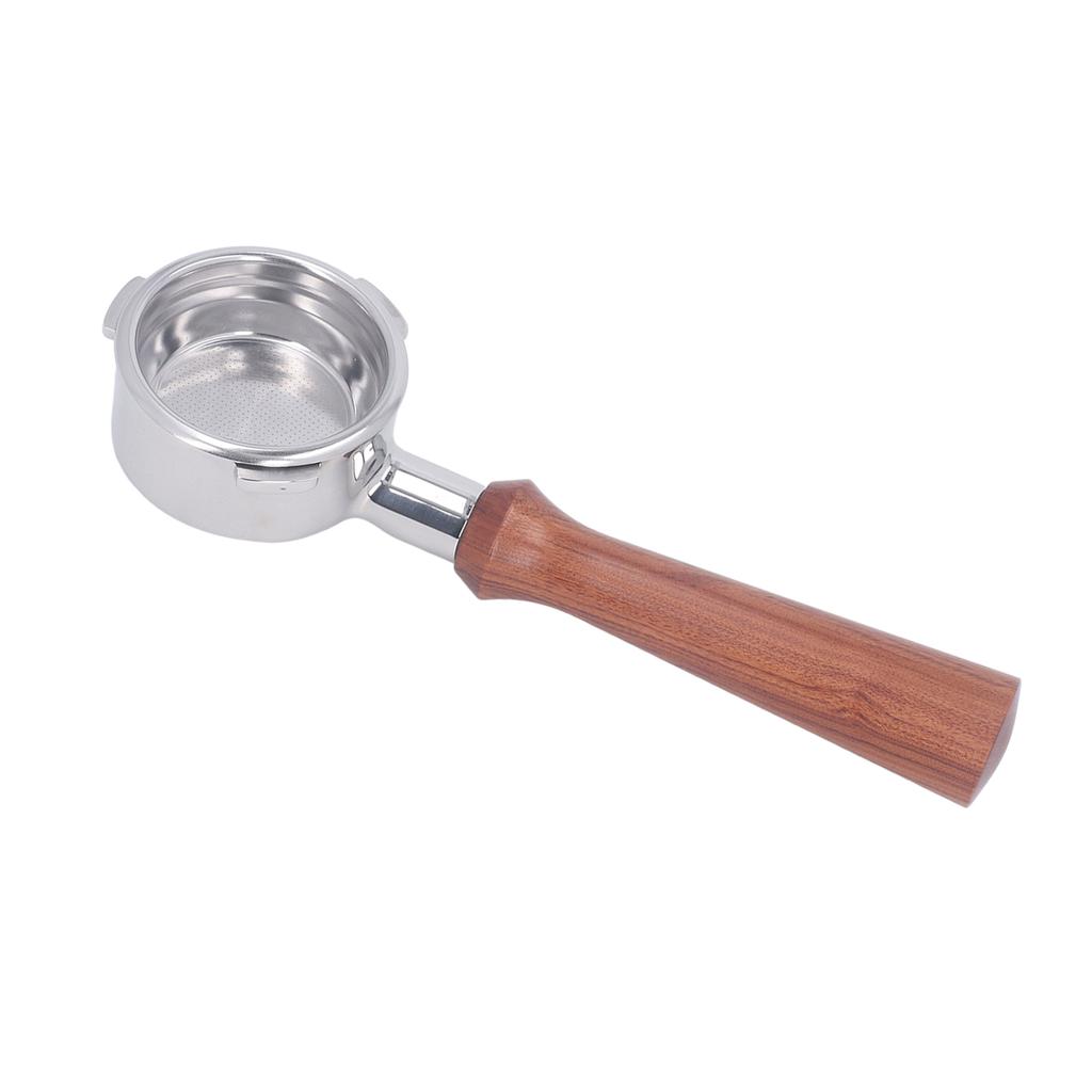 58 mm bottenlös portafilter Trähantag Rostfritt stål Korg Avtagbar 3-öron Kaffeporfiter för Barsetto