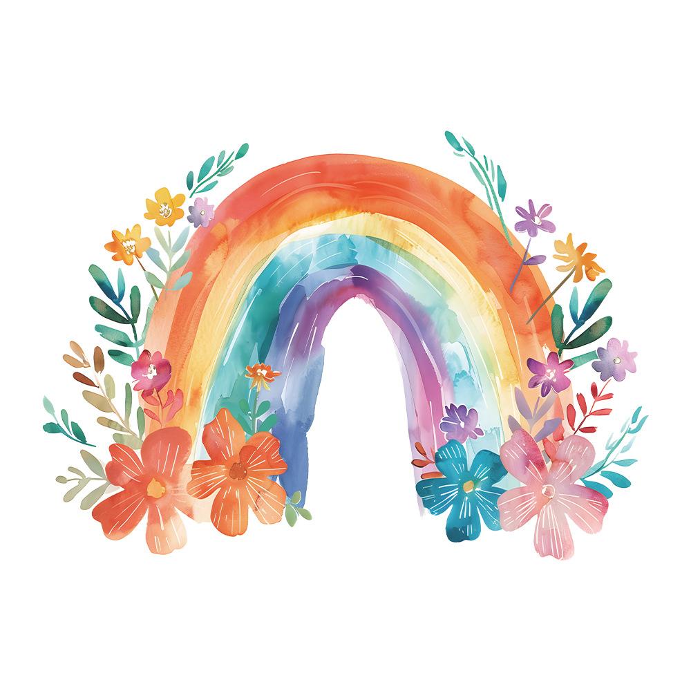 Fun-L057 Painted Flowers and Leaves Painted Bedroom Living Room Home Background Wall Beautification Wall Sticker