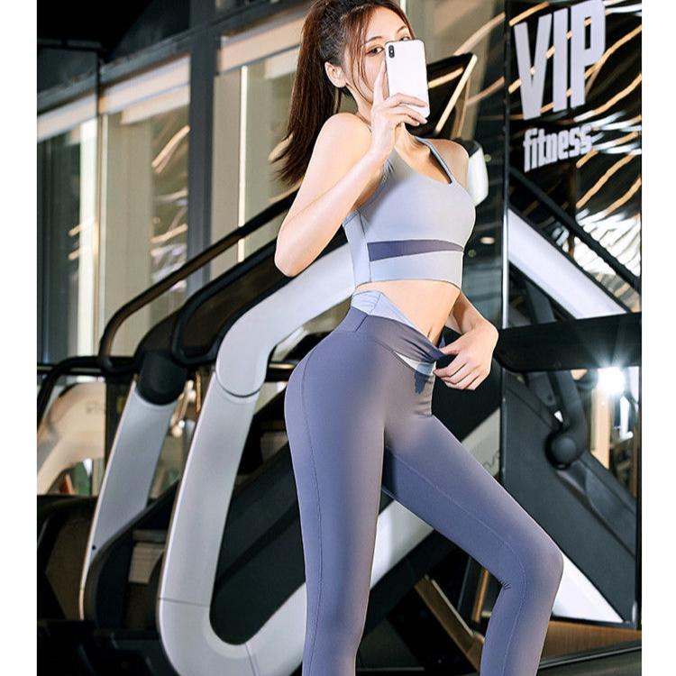 High Waist Yoga Pants for Women Butt Lifting Workout Leggings Slim Fit Sports Outfit 2 Piece Sets Tights