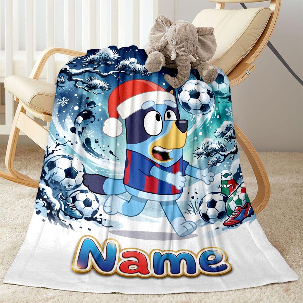 Winter Sports Fun Personalized Name Blanket Gift Customizable Blanket Warmthful Decor Throw For Livingroom Seaside Home Decor Office