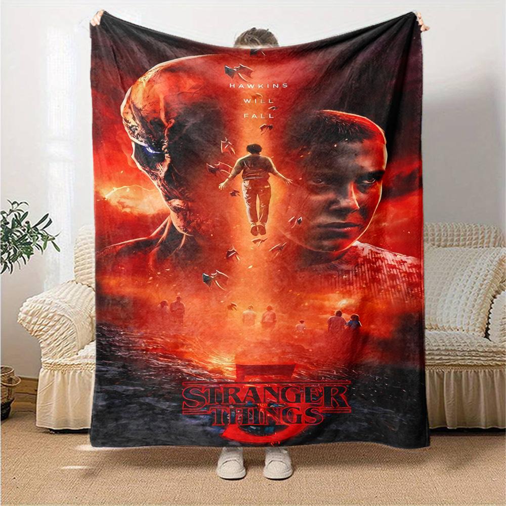 Stranger Things Blanket Warmthful Decor Suitable for Livingroom Office Chair Picnics for All Seasons Playful Design