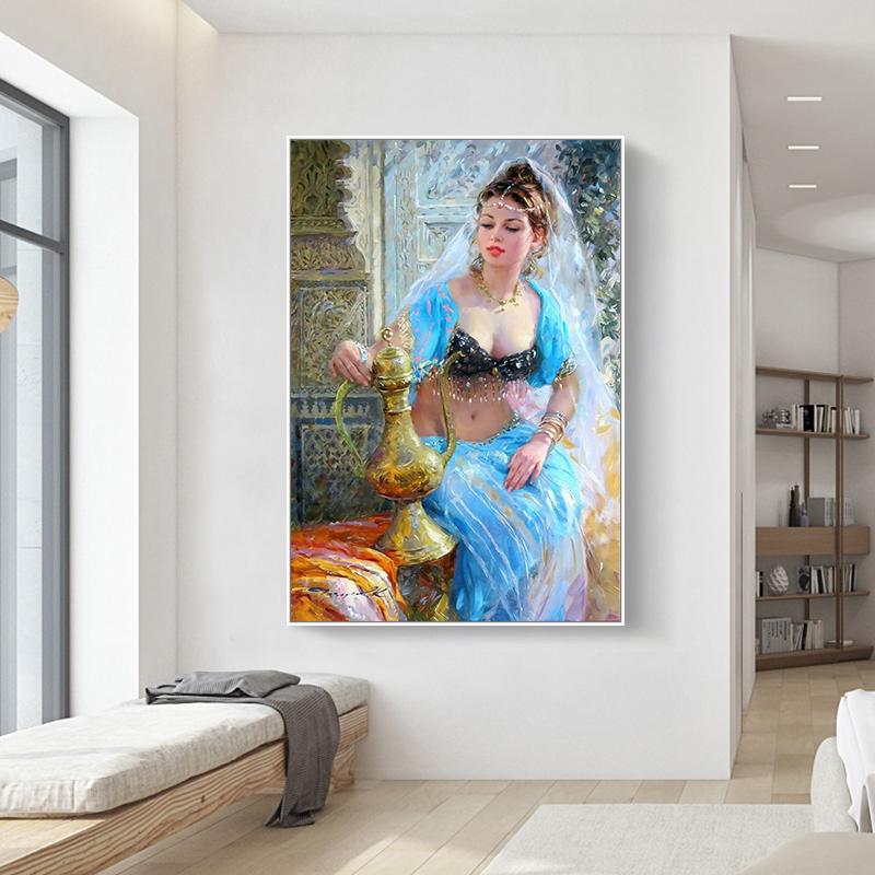 Sexy Dancing Woman Figure Portrait Modern Oil Painting On Canvas Wall Art Poster for Living Room Decor
