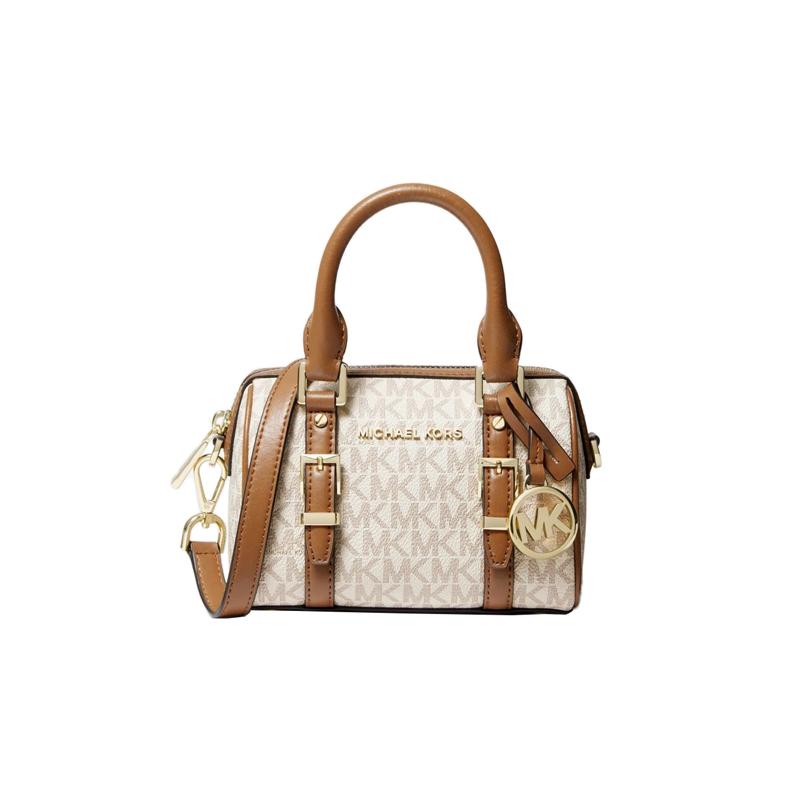 MICHAEL KORS handbag Bedford Presbyopia Color Block Brand Iconic Logo Print Boston Bag Coated Canvas with Leather Trim Crossbody Shoulder Mini mini белый