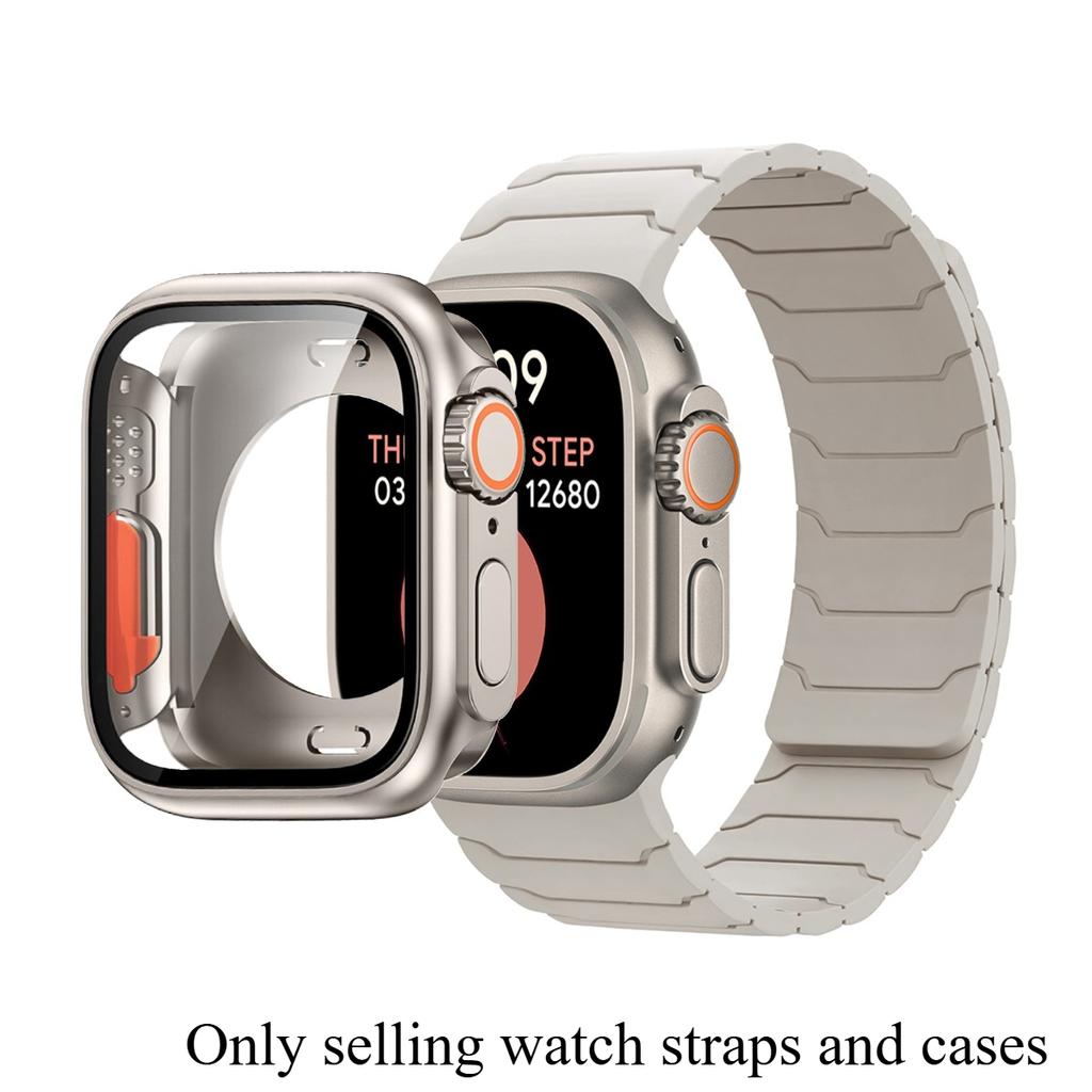 Case+Band For Apple Watch 41 40 44 45 42 46mm Magnetic Strap Screen Protector For Iwatch Series 11 10 987 SE 654 Change To Ultra