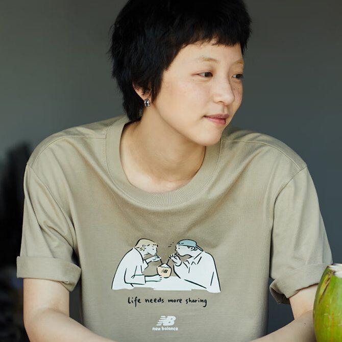 New Balance Attractive Lifestyle T Shirt Unisex Khaki 5ED26041-LBE