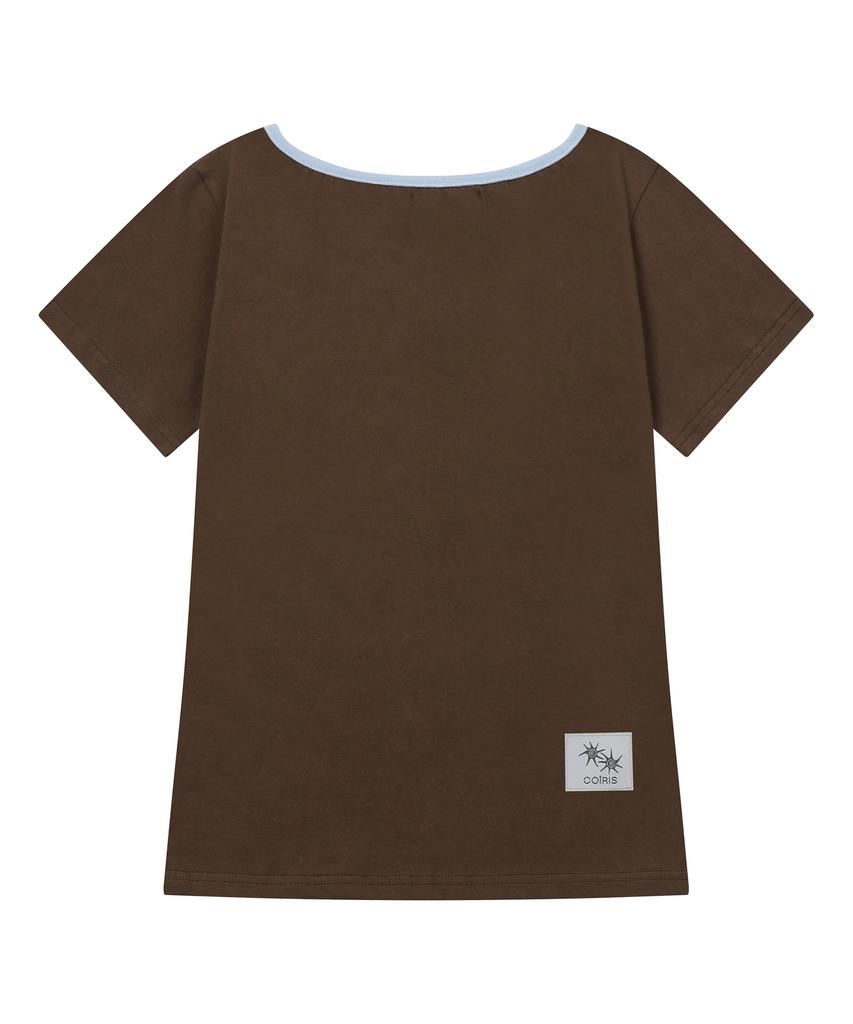 Koiliseu [One Shoulder] Laura Small Logo One Shoulder Short Sleeve T-Shirt (13 Colors)