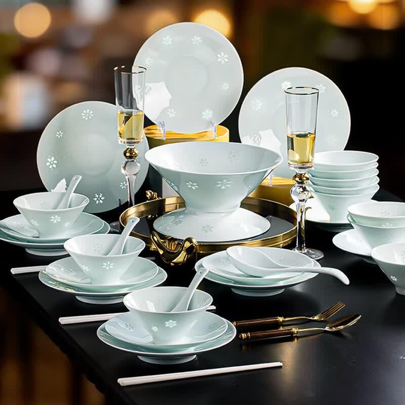 Aowei Jingdezhen Celadon Exquisite Dinnerware Set