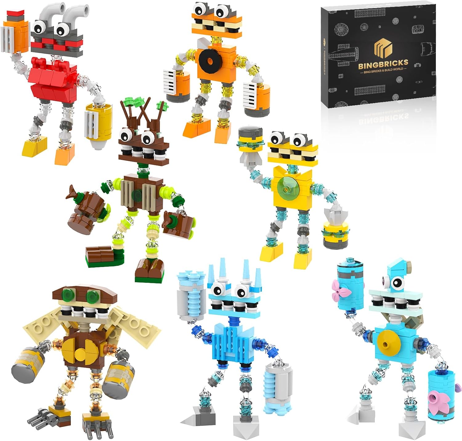 

Набор для сборки Wubbox Sing Monsters, 7 в 1 Поющие друзья-монстры, Строительные блоки с мини-фигурками монстров, Игрушка-конструктор для игры, 639 деталей United States