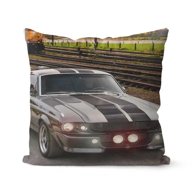Fashion Car Santana Sedan Car Pattern Printed Soft Square Pillowslip Polyester Cushion Cover Pillowcase Living Room Home Decor
