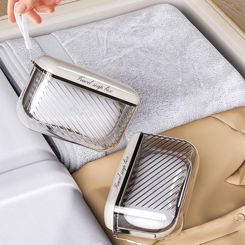 Portable Sealed Travel Soap Dish with Draining Lid
