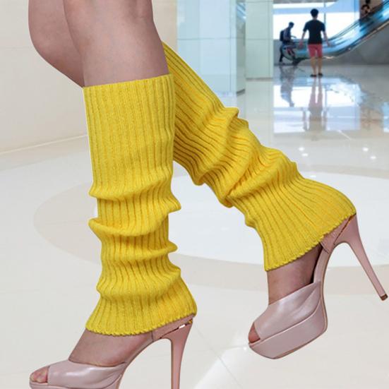 1Pair Women Winter Warm Vertical Stripes Solid Candy Colors Leg Warmers Knitting Socks for Home