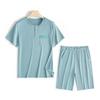 Men's Modal Cotton Short-Sleeve Pajamas: Solid Color Casual Loungewear for Teens and Boys - Spring, Summer, Autumn Collection