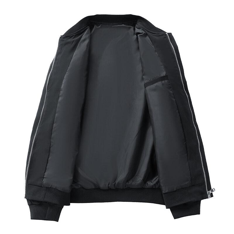 Spring New Men Baseball Jacket Solid Color Casual Simple Stand-Up Collar Zip-Up Cardigan Tops For Man