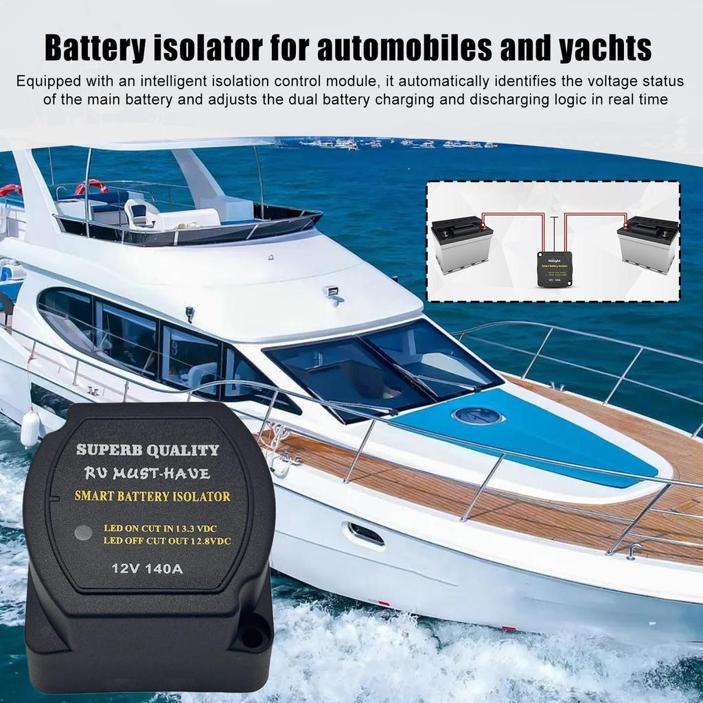 Battery Isolator 12V Automatic Charging Relay Preventer Stabilizer Safety Protection For Trailer Atv Automobiles Car Yachts