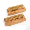 2Pcs Bamboo Handle Nail Cleaning Brush Double Sides Nail Gap Cleaning Tool  for Massage