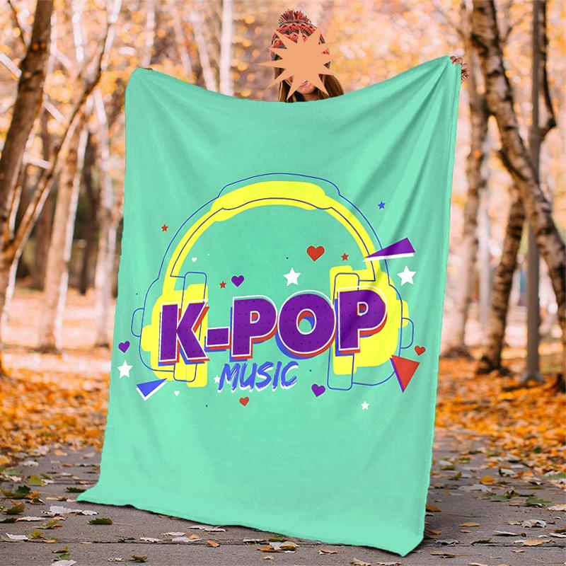 Kpop Flannel Blanket Soft Warm All-Season Throw, Design for Camping, Car Travel, Hiking Sofa, Bed, Office Perfect Gift for Parties